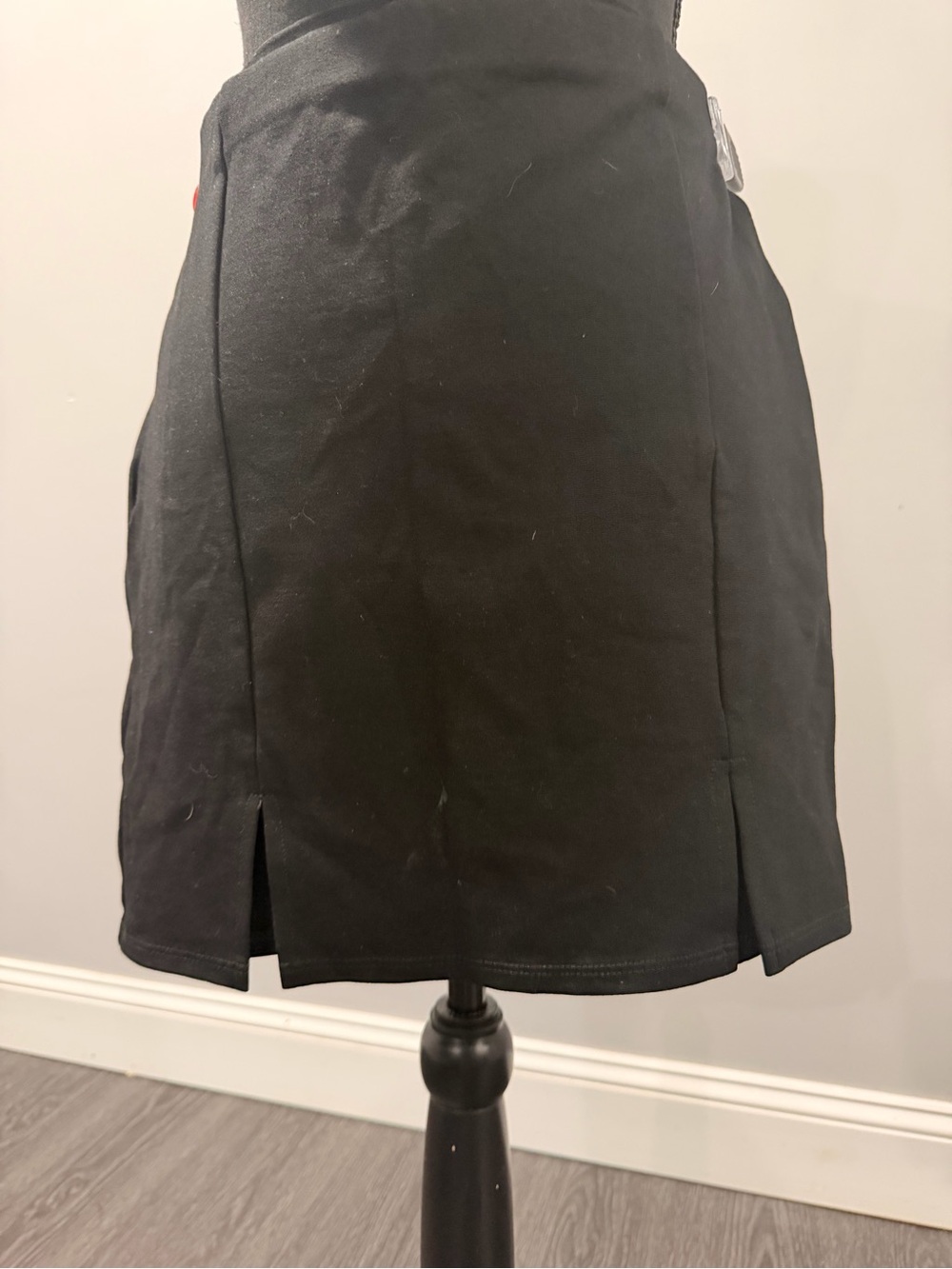 Shinestar Black Mini Skirt with Front Slits
